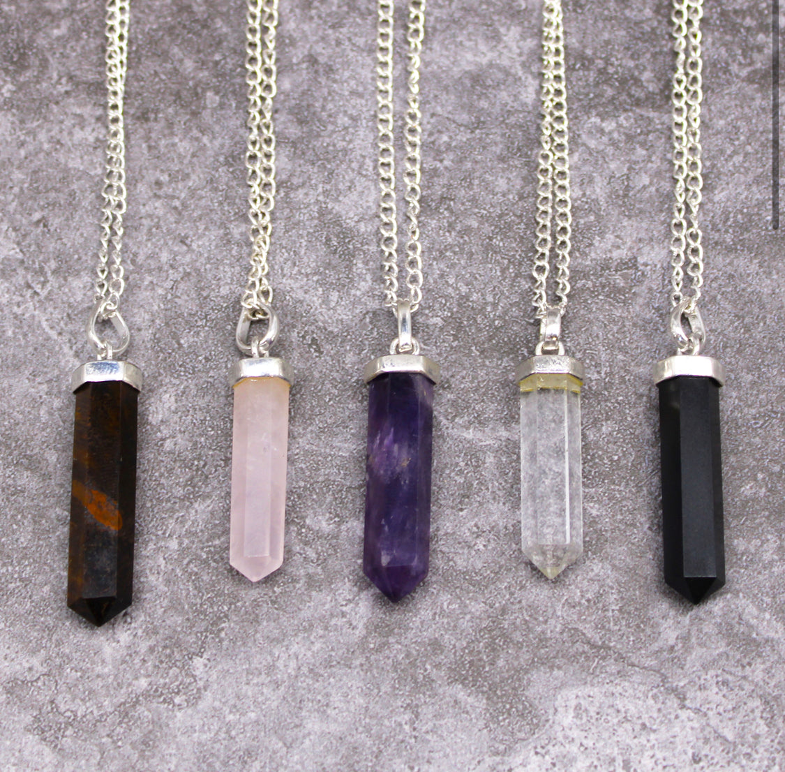 Gemstone Classic Point Pendant - Black Agate