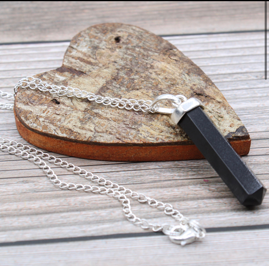 Gemstone Classic Point Pendant - Black Agate