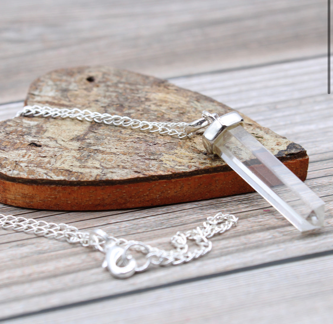 Gemstone Classic Point Pendant - Rock Quartz