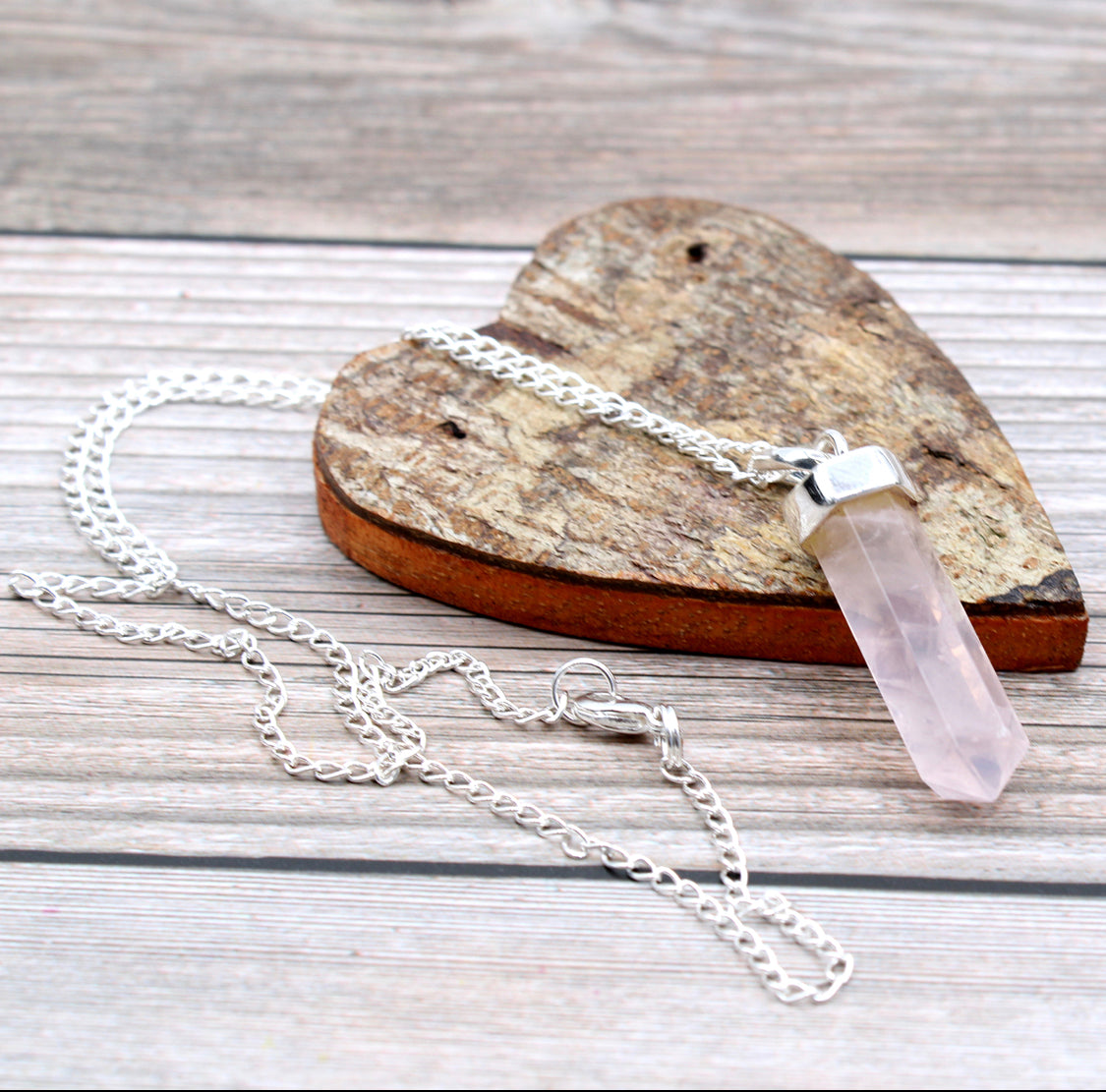 Gemstone Classic Point Pendant - Rose Quartz
