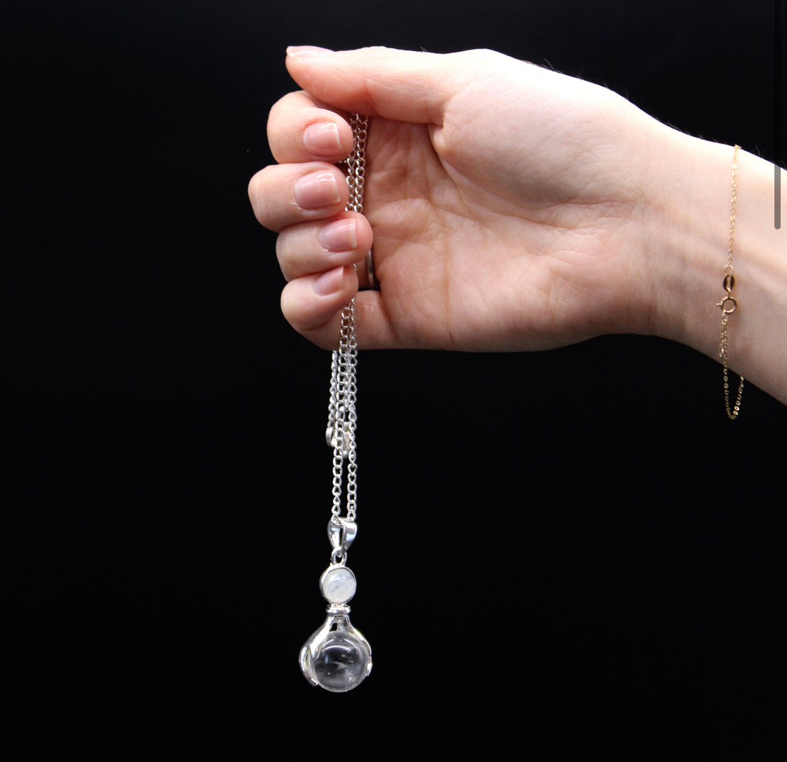 Gemstone Healing Hands Pendant - Rock Quartz