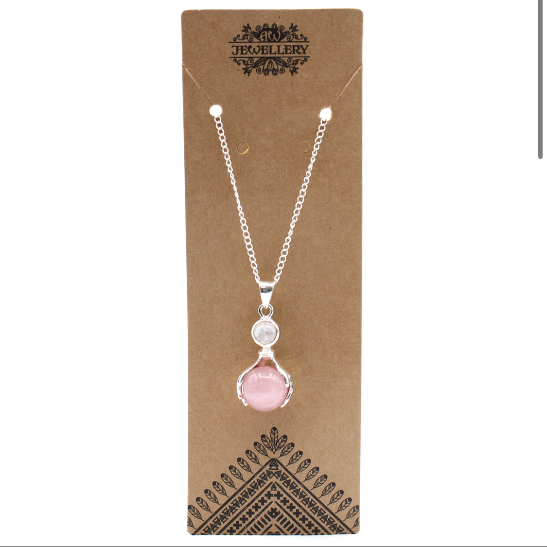Gemstone Healing Hands Pendant - Rose Quartz