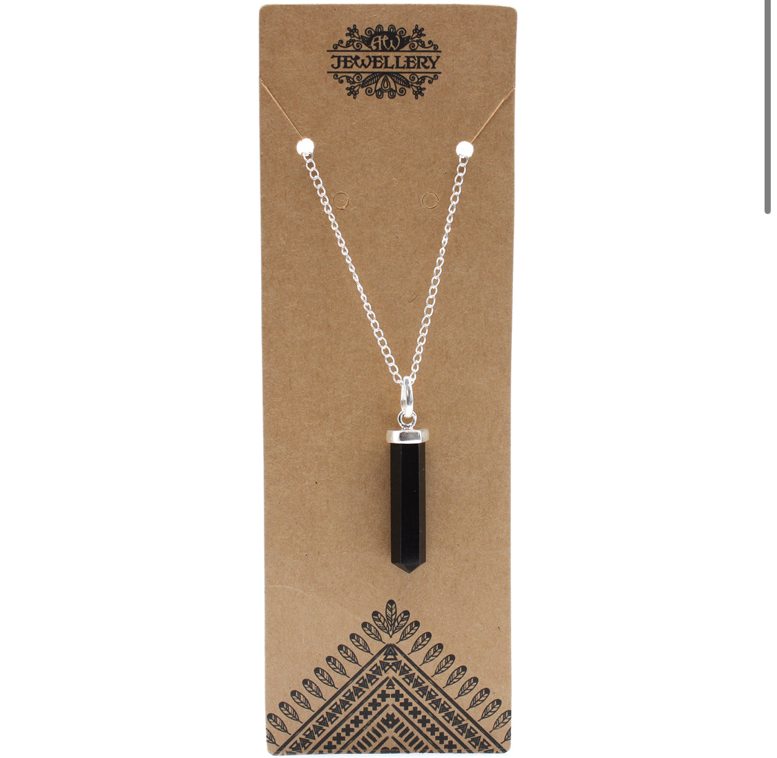 Gemstone Classic Point Pendant - Black Agate