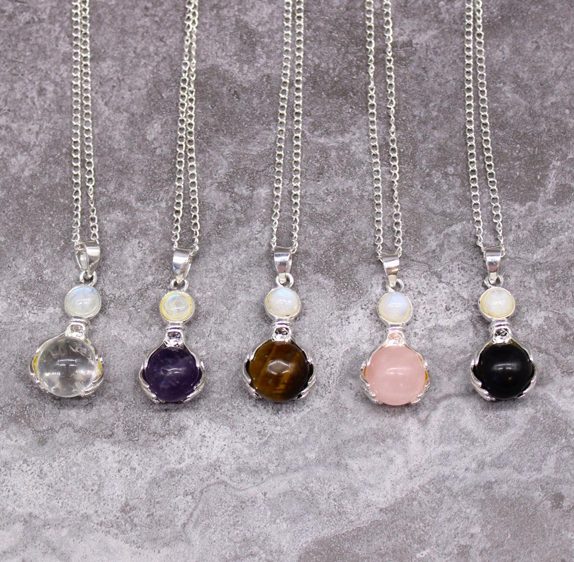 Gemstone Healing Hands Pendant - Rock Quartz