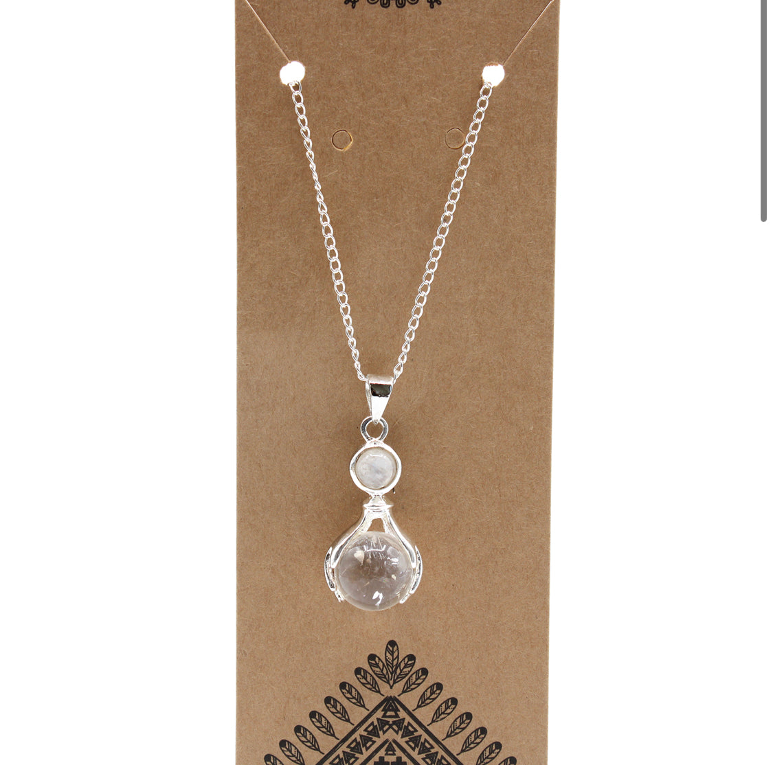 Gemstone Healing Hands Pendant - Rock Quartz
