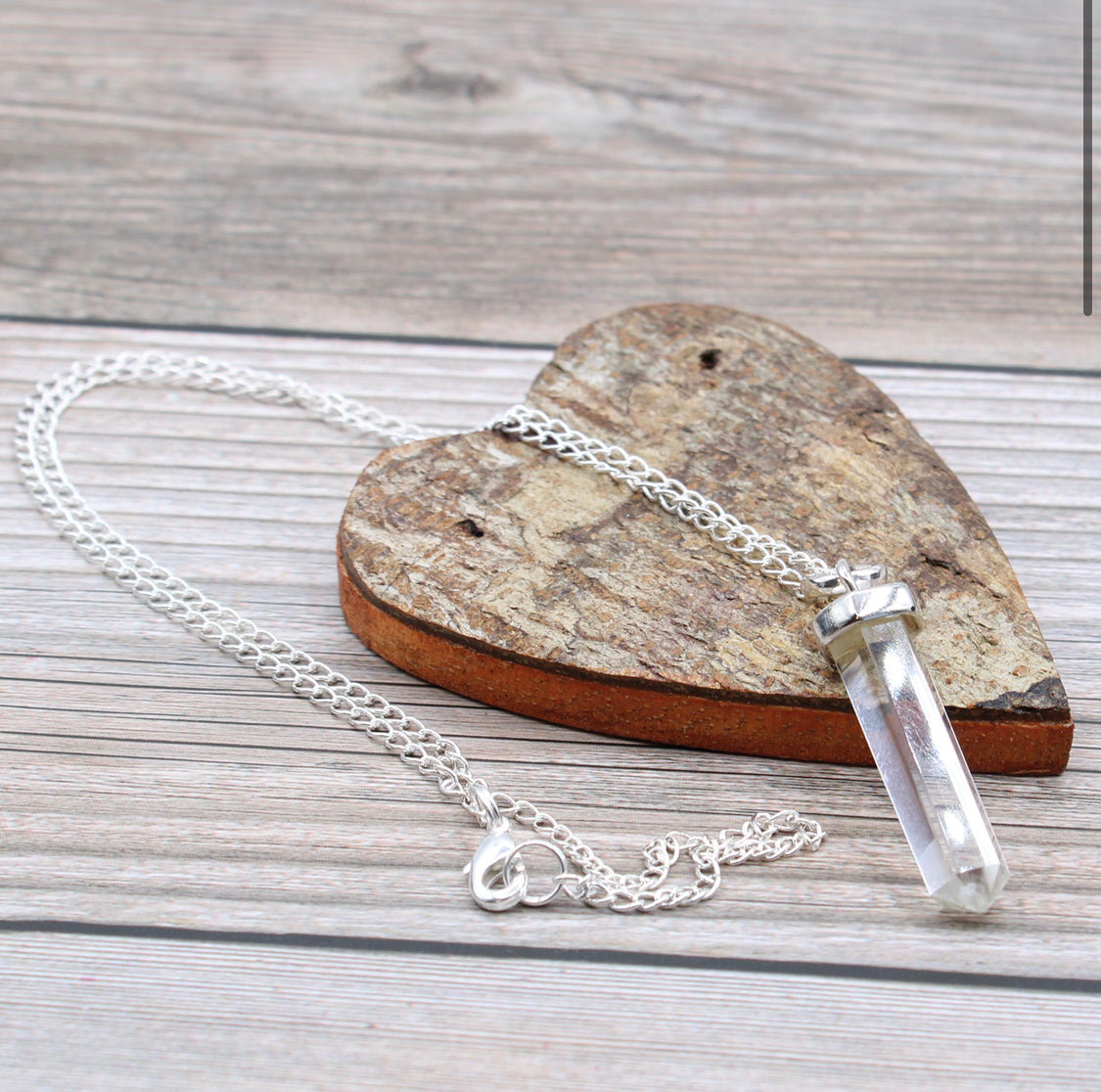Gemstone Classic Point Pendant - Rock Quartz