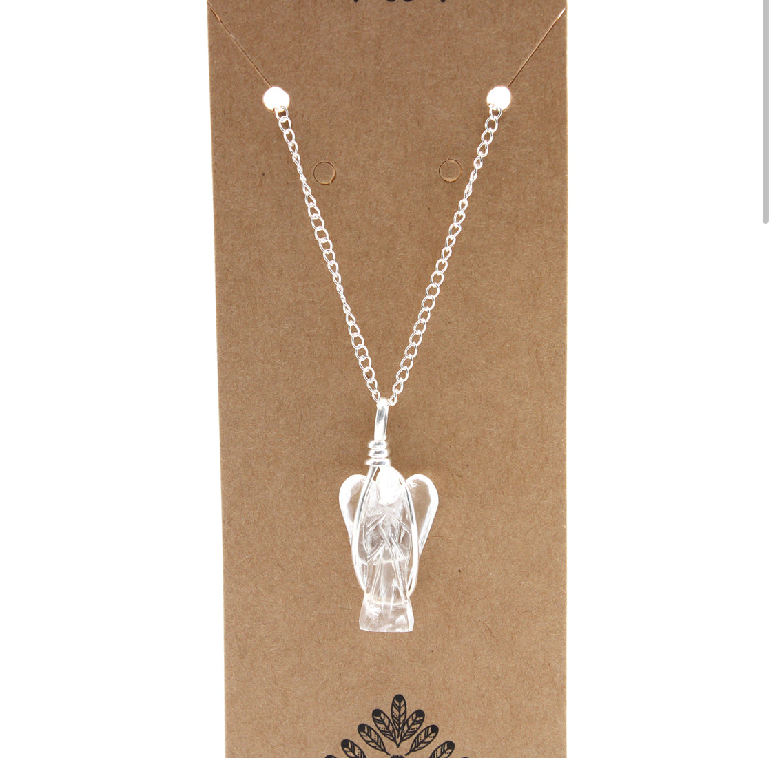Gemstone Guardian Angel Pendant - Rock Quartz