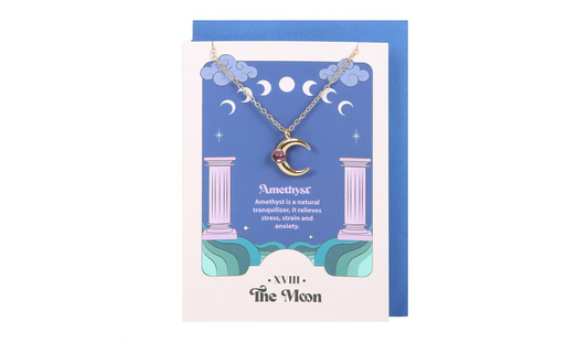 The Moon Celestial Amethyst Necklace Card